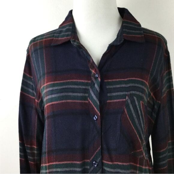 Rails Hunter Marine Rose Teal Plaid Flannel Shirt s - Picture 4 of 11